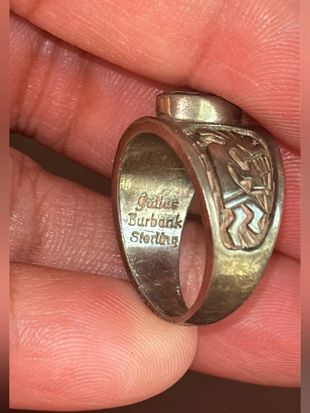 Julios Burbank Sterling Silver Ring Opal